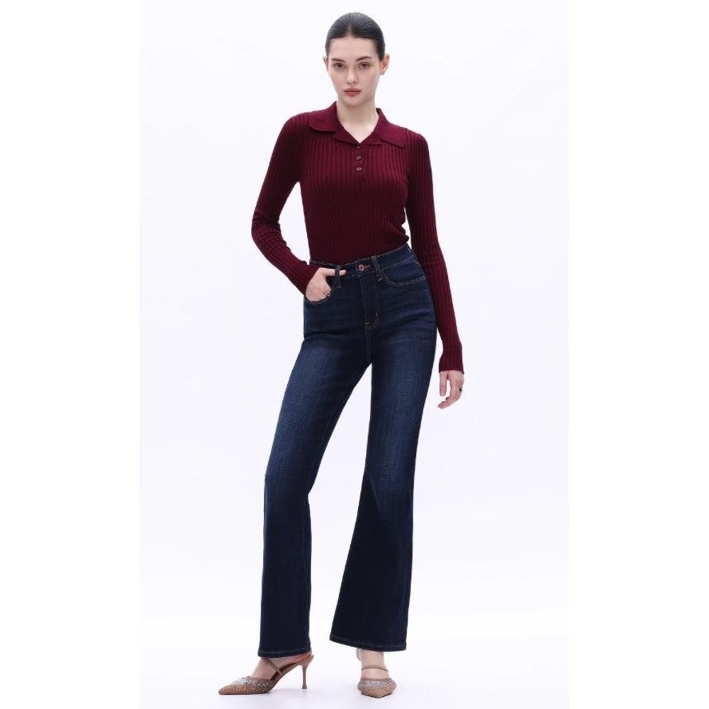 BCBG Black Label Women's‎ High Rise Flare Blue Jeans in Delightful 13/31